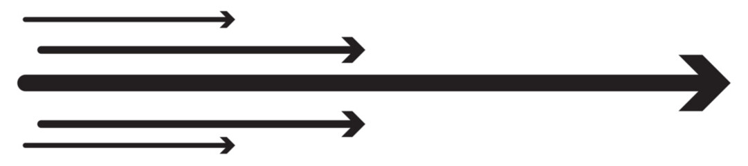 Straight long arrow vector icon set