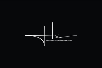 Naklejka premium HX initials Handwriting signature logo. HX Hand drawn Calligraphy lettering Vector. HX letter real estate, beauty, photography letter logo design.