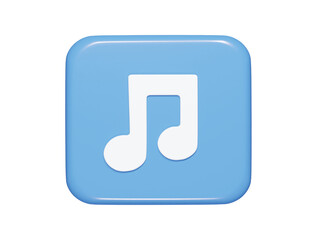 Music icon 3d render illustration