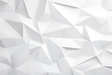 Abstract white 3d background with polygonal pattern on the wall - Generative AI