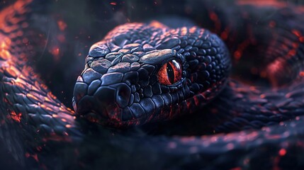 deception snake evil hyper realistic in epic and cinematic style - obrazy, fototapety, plakaty