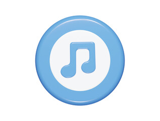 Music icon 3d render illustration