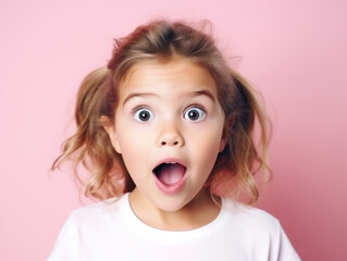 Surprised Toddler Girl with Wide Eyes