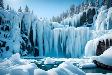 icicles on the mountains - obrazy, fototapety, plakaty