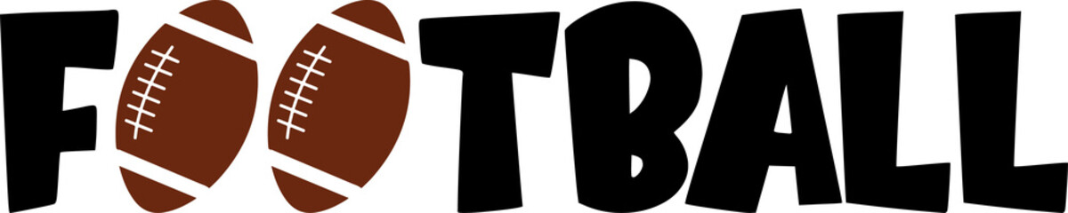 Football typography design on plain white transparent isolated background for card, shirt, hoodie, sweatshirt, apparel, card, tag, mug, icon, poster or badge