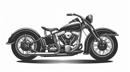 Vintage Vibe Harley Davidson motorcycle t-shirt vector design, stylized and minimalistic, on a...