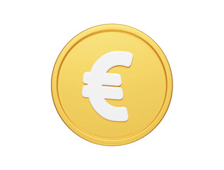 Euro icon 3d render illustration