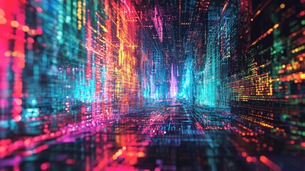 Fototapeta premium Abstract Image of Colorful Lights and Lines