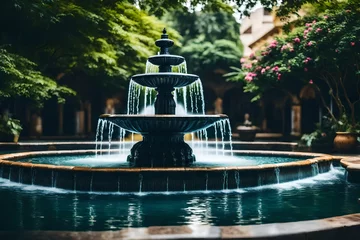 Meubelstickers fountain in the park © azka