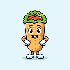 cute kebab cartoon is smiling