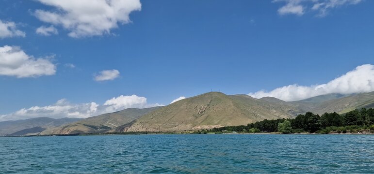 lake sevan armenia calm sunny weather