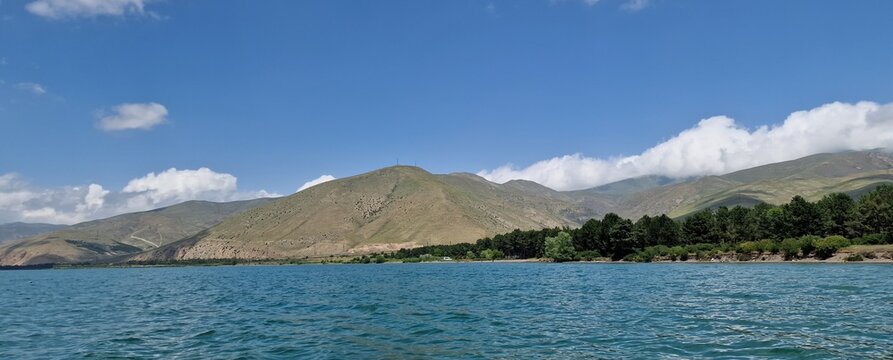 lake sevan armenia calm sunny weather