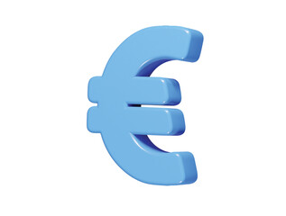 Euro icon 3d render illustration