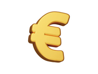 Euro icon 3d render illustration