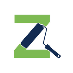 paint Logo combine with letter Z vector template