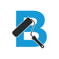 paint Logo combine with letter B vector template