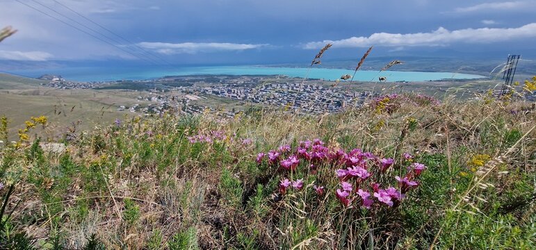 mountains surrounding lake Sevan in Armenia