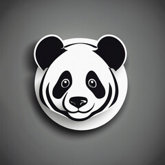 panda head logo design illustration