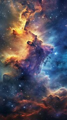 Fototapeta premium Vibrant Space Filled With Stars and Clouds