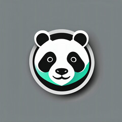 panda head logo design illustration