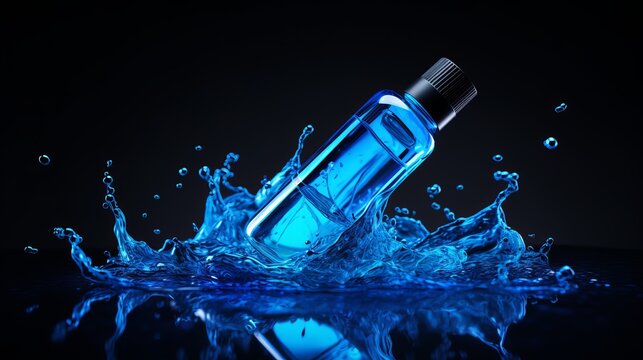 A liquid that is brightly colored with neon blue
