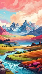 sunset in the mountains