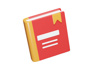 Book icon 3d render illustration