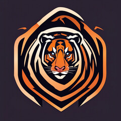 tiger head logo design illustration