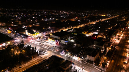 Obraz premium Karakol city of Kyrgyzstan at night