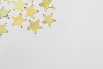 Shiny stars on a white background