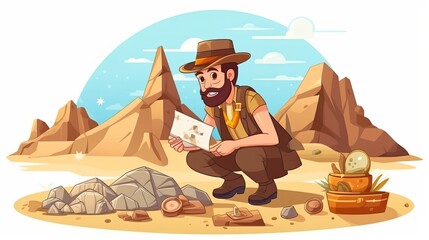 Obraz premium An illustration of a concept for archaeologists