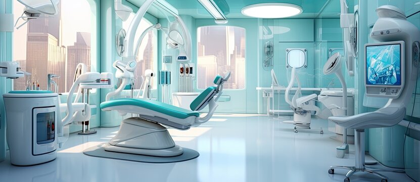 A glimpse into the future of healthcare with a hospital room interior that blends modernity and functionality.