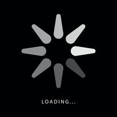 Loading icon isolated on a black background.