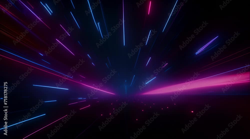 Poster animation of 80s retro sci-fi background. video game glow retro wave. purple grids neon glow light l