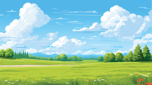 Blue sky clouds sunny day. Background design, Vector