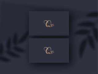 Qv logo design vector image