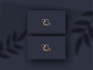 Qc logo design vector image