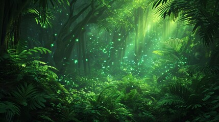 Serene Forest Teeming With Lush Greenery and