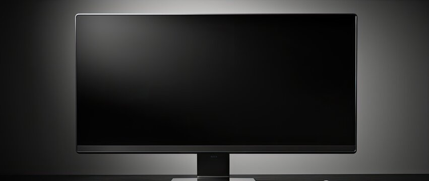 A minimalist and modern monitor concept portrayed in a dimly lit room, accentuating the sleekness of the thin bezels.