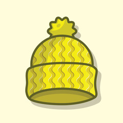 Beanie Cap winters flat outlined icon