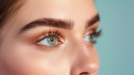 Obraz premium A Closer Look at Beauty: Detailed Eyes Portrait, Generative AI