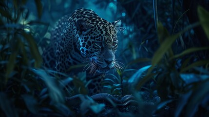 Generative AI Jungle and Leopard Wallpaper, generative ai.
