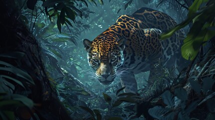 Leopard in the Jungle HD Wallpaper, generative ai