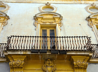 architectural details in the historic center in Galatina Lecce Italy