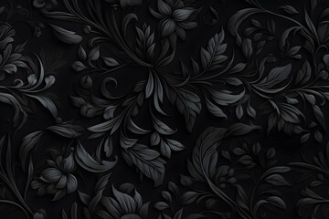 seamless floral pattern dark background