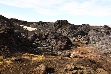 Leirhnjúkur is an active volcano located northeast of Lake Mývatn in the Krafla Volcanic System, Iceland