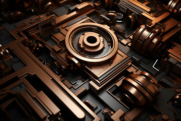 black and gold metal abstract background