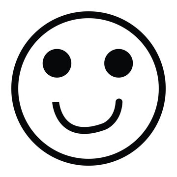Naklejki Smiley face emoticon - emoji line art vector icon for apps and websites. vector illustration. EPS file 2.