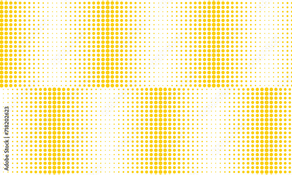 Poster abstract repeatable big to small yellow halftone dot pattern vector.