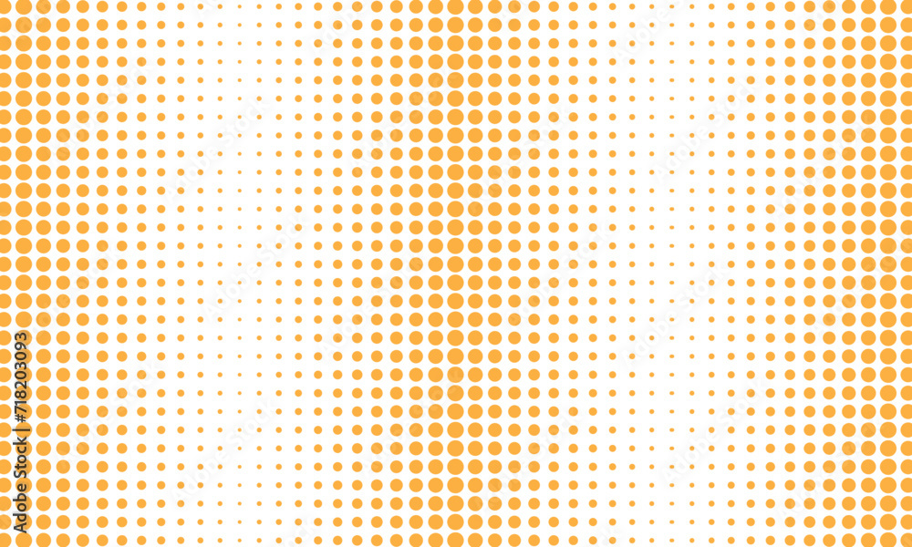 Aufkleber abstract repeatable big to small orange halftone dot pattern.